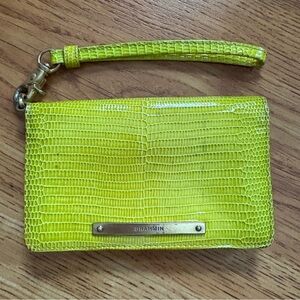 Brahmin Light Lime Green Wristlet Clutch